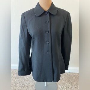 Gianni Sport Black 100% Wool Blazer Size 8 Made in USA